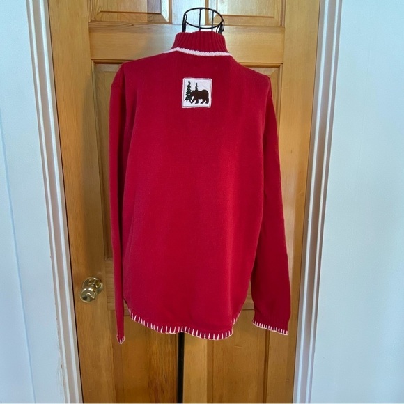 Vintage Breckenridge Grandma 1/4 Zip Turtleneck Fir Tree Sweater Red Size XL - Picture 11 of 16